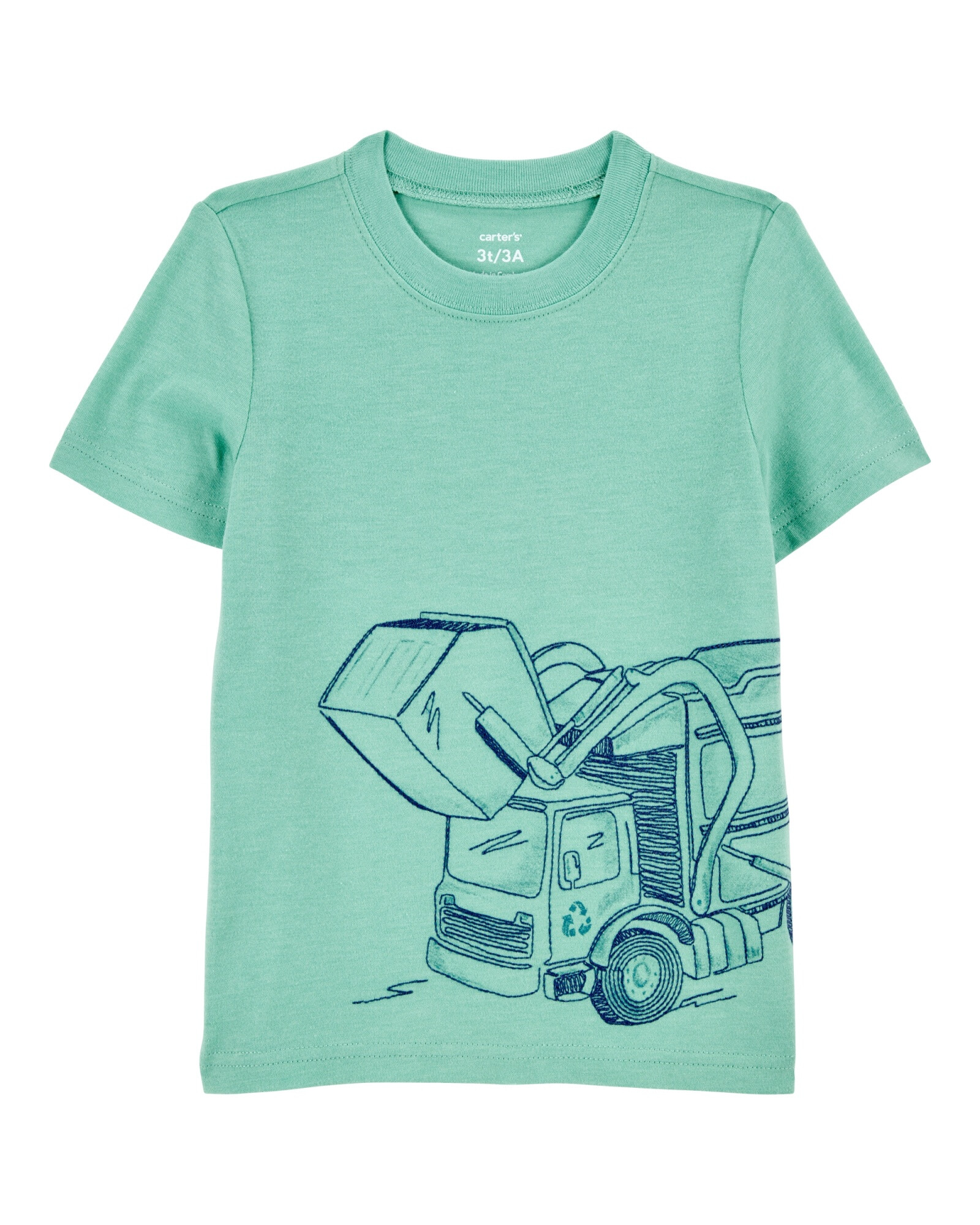 Remera de algodón, manga corta, estampa reciclador Sin color