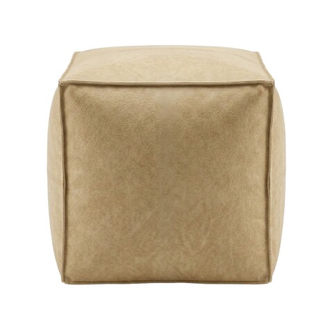 PUFF CUAD SIMIL CUERO BEIGE CL 45X45X40CM Unica