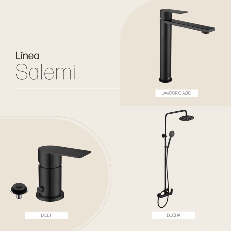 Juego Grifería Negro Lavatorio Alto Y Bidet NEGRO