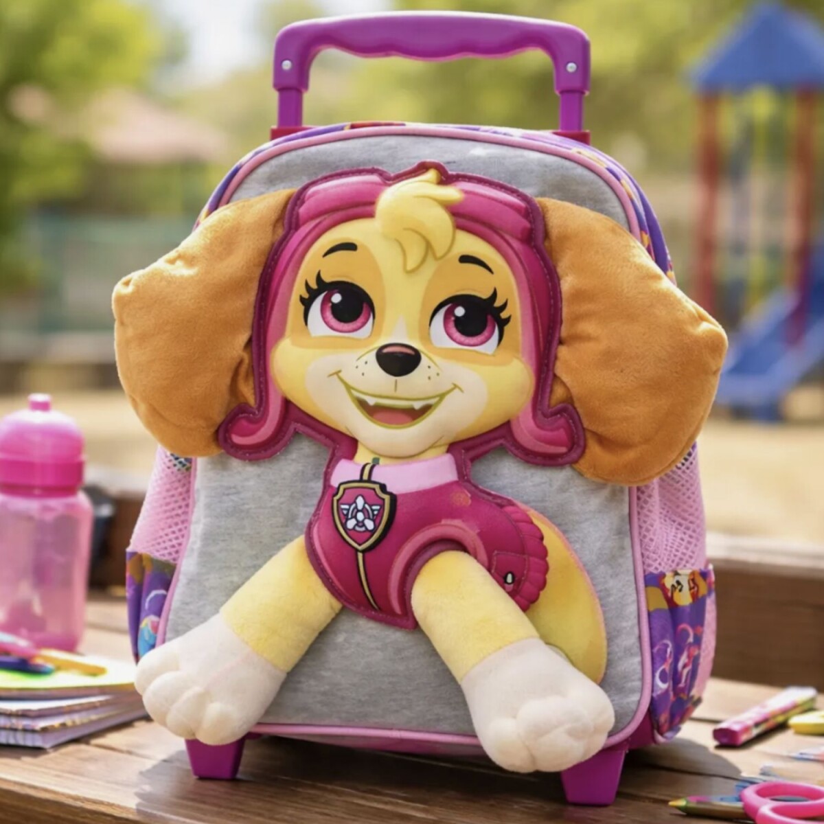 Mochila infantil con carro y patitas 30 cm Paw Patrol Rosa 