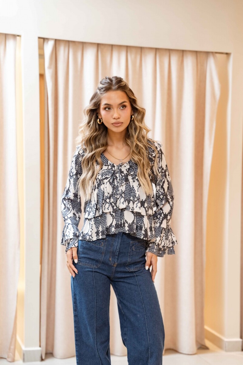 BLUSA ADELAIDE BLUE NATURAL SNAKE 