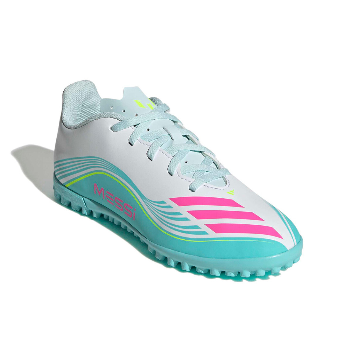 Championes Fútbol Niño Adidas F50 Messi Club TF - Blanco-Rosado 