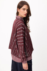 Sweater Oceano Crop Bordeaux/Gris