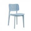 Silla Simil Rattan de polipropileno Celeste