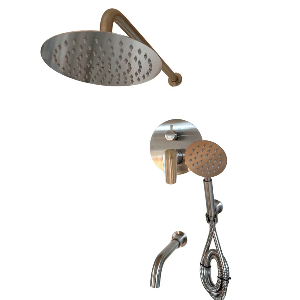 Grifería de ducha Monocomando de embutir con transferencia Celtic Gris Satinado Grifería De Ducha Monocomando De Embutir Con Transferencia Celtic Gris Satinado