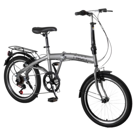 Bicicleta Plegable Rodado 20 Shimano Parrilla Gris