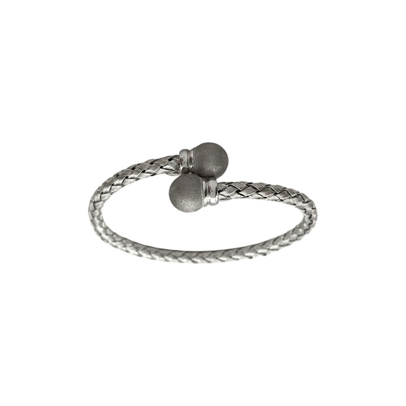Brazalete tejido de bolas-Plata 925-Sin Piedra-BR3019 sinpiedra