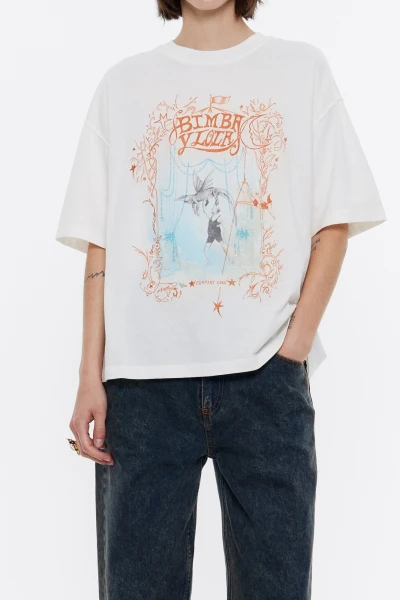 CAMISETA OVERSIZE LOGO Marfil
