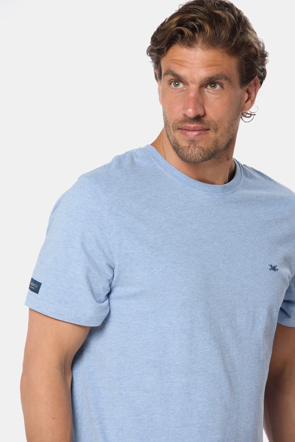 REMERA LISA Azul melange