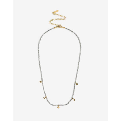 Collar De Acero Con Canutillos Dorado