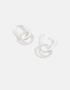 Aros Argollas Strass Argollas Con Cubic - Plateado