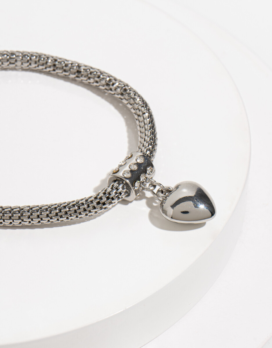 Pulsera De Metal Con Dije De Corazón 