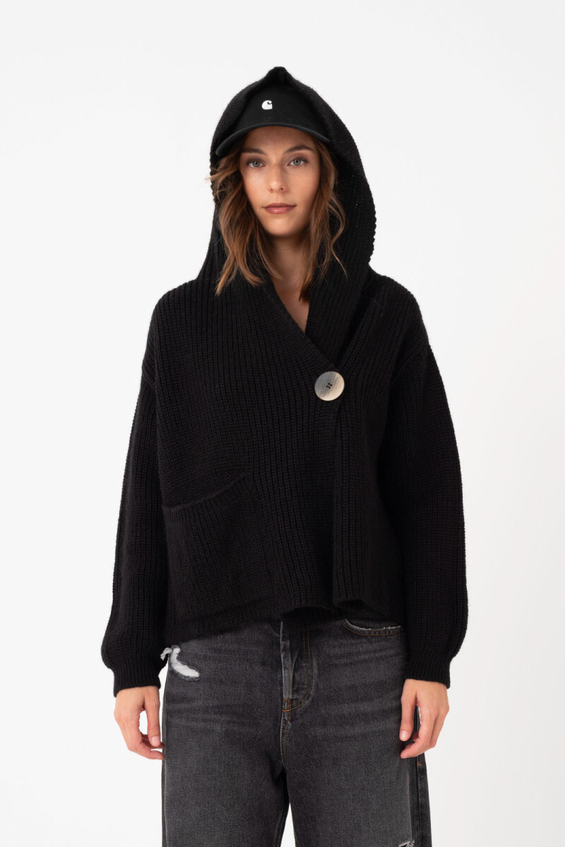 CARDIGAN CON CAPUCHA Negro