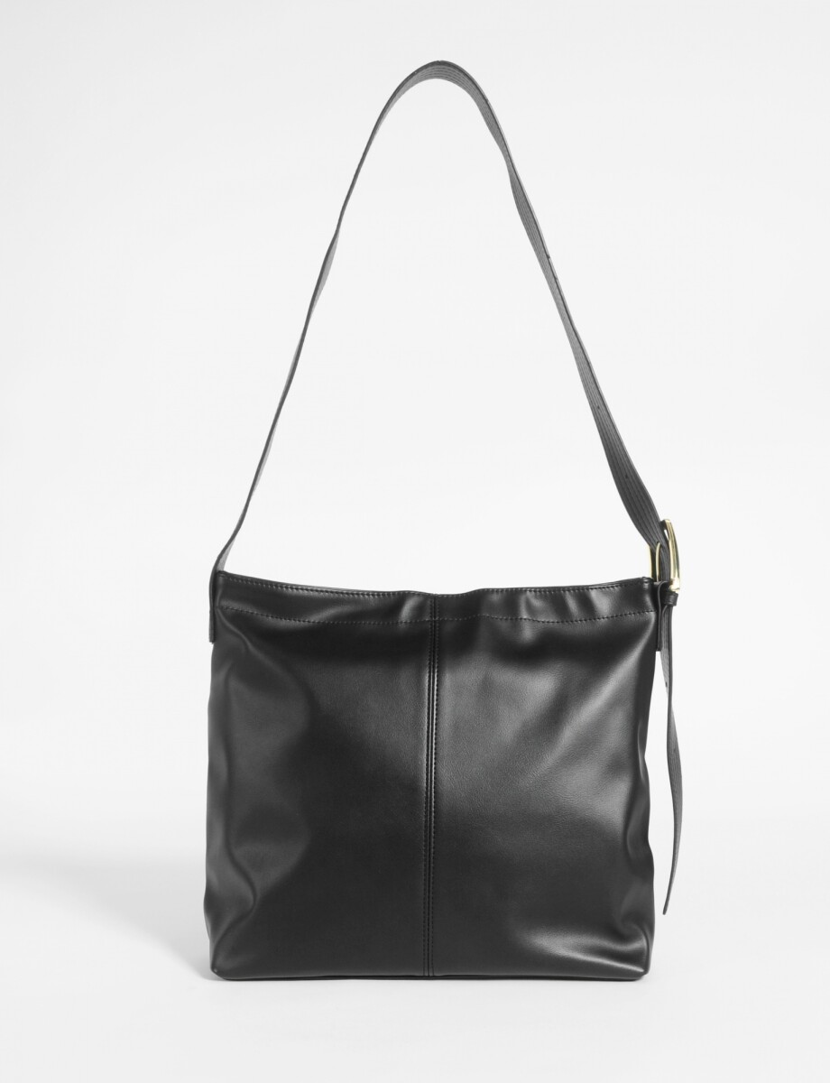 Bolso hobo con pespunte - negro 