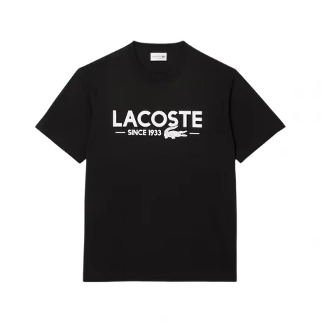 REMERA LACOSTE CUELLO REDONDO C/ESTAMPA BLACK