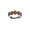 Anillo Óvalos-Plata rodinada-Piedra Turmalina multicolor-AN2016 conpiedra