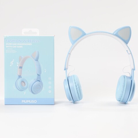 AURICULARES INALÁMBRICOS CON OREJAS DE GATO (AZUL) AURICULARES INALÁMBRICOS CON OREJAS DE GATO (AZUL)