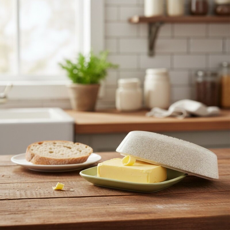 MANTEQUERA CERAMICA BCO COMB 18.5X12.5X6.5CM Unica