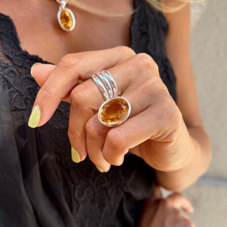 Anillo Renata Citrino - Plata 925 Anillo Renata Citrino - Plata 925