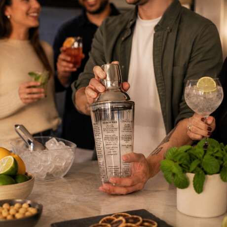 Coctelera de vidrio con medidas y recetas 400ml Sc