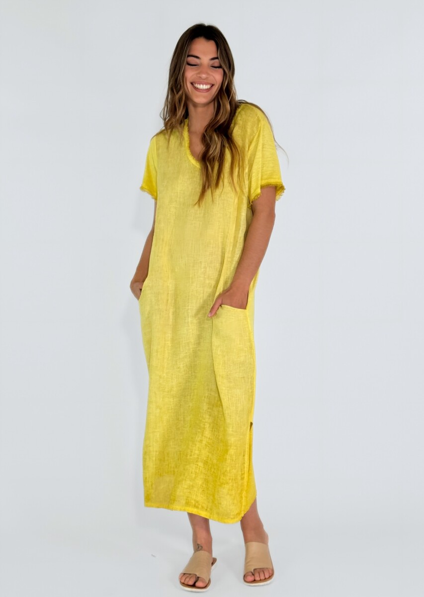 VESTIDO MARTINICA LARGO - AMARILLO 