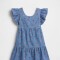 V-SL TIER DRESS CHAMBRAY 042