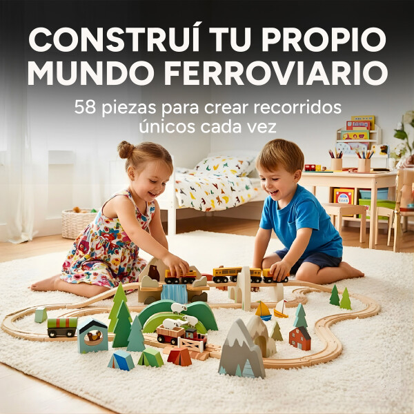 Juguete Pista De Tren Panoramica Tender Leaf Madera Infantil Juguete Pista De Tren Panoramica Tender Leaf Madera Infantil