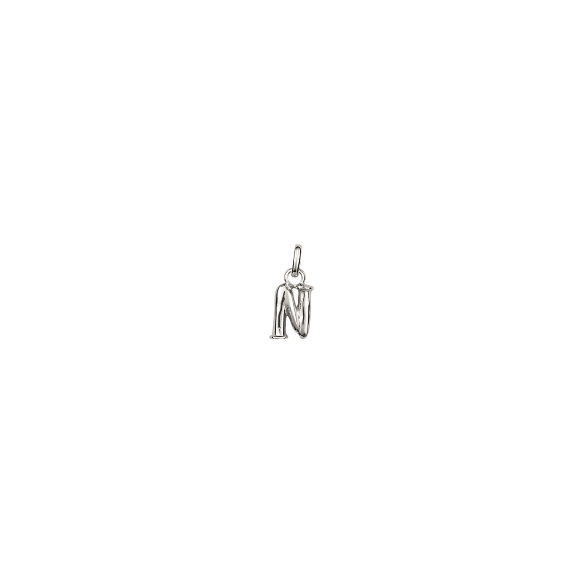 CHARM DE ALEACION DE METALES BAÑADO EN PLATA DE LEY CON FORMA DE LETRA N CON ARGOLLA - Charm 