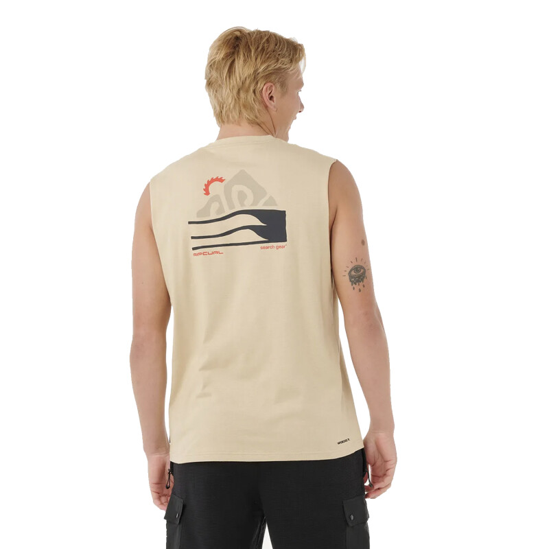 Musculosa Rip Curl Vaporcool Search Range - Beige Musculosa Rip Curl Vaporcool Search Range - Beige