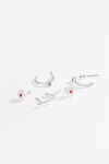 Set de 3 caravanas strass plateado