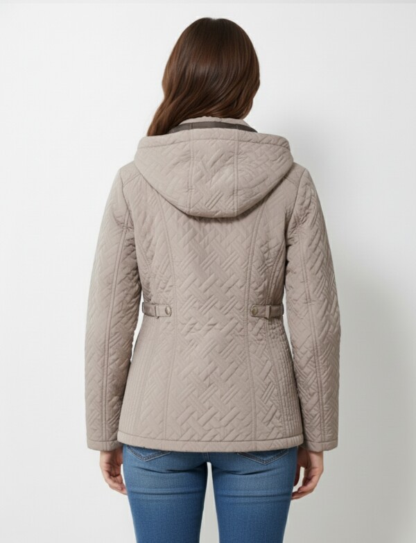 Campera Capitoneada Capucha TOSTADO