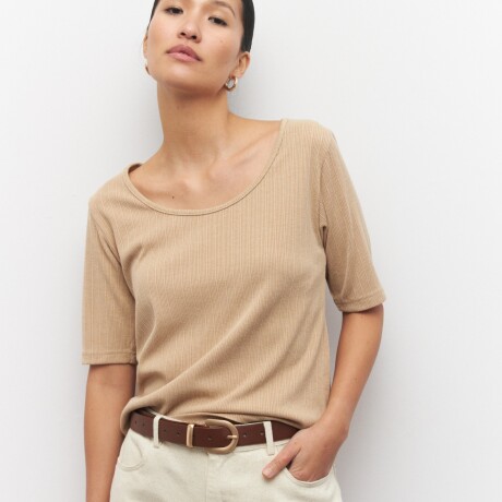 REMERA ALEXIA Beige Melange