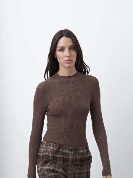 POLERA D.CASSIN SELVA MARRON
