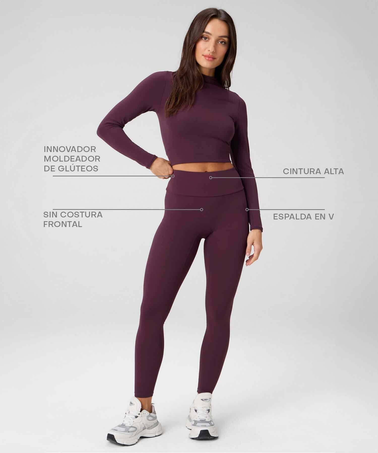 Leggings Booty Scrunch PureLuxe V-Back Mujer Oxblood