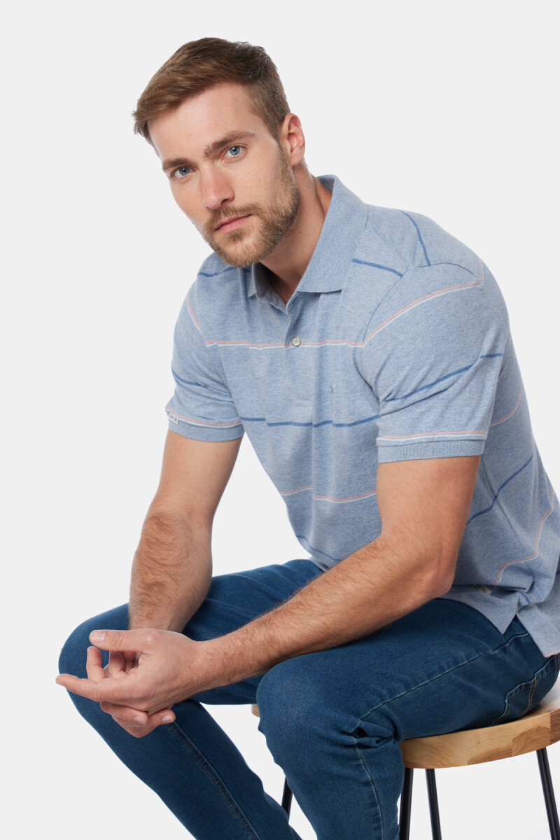 REMERA POLO RAYADA - Denim 