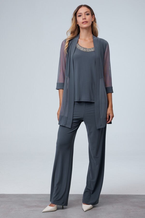 Set Blusa, Pantalón & Chaqueta GRIS OSCURO