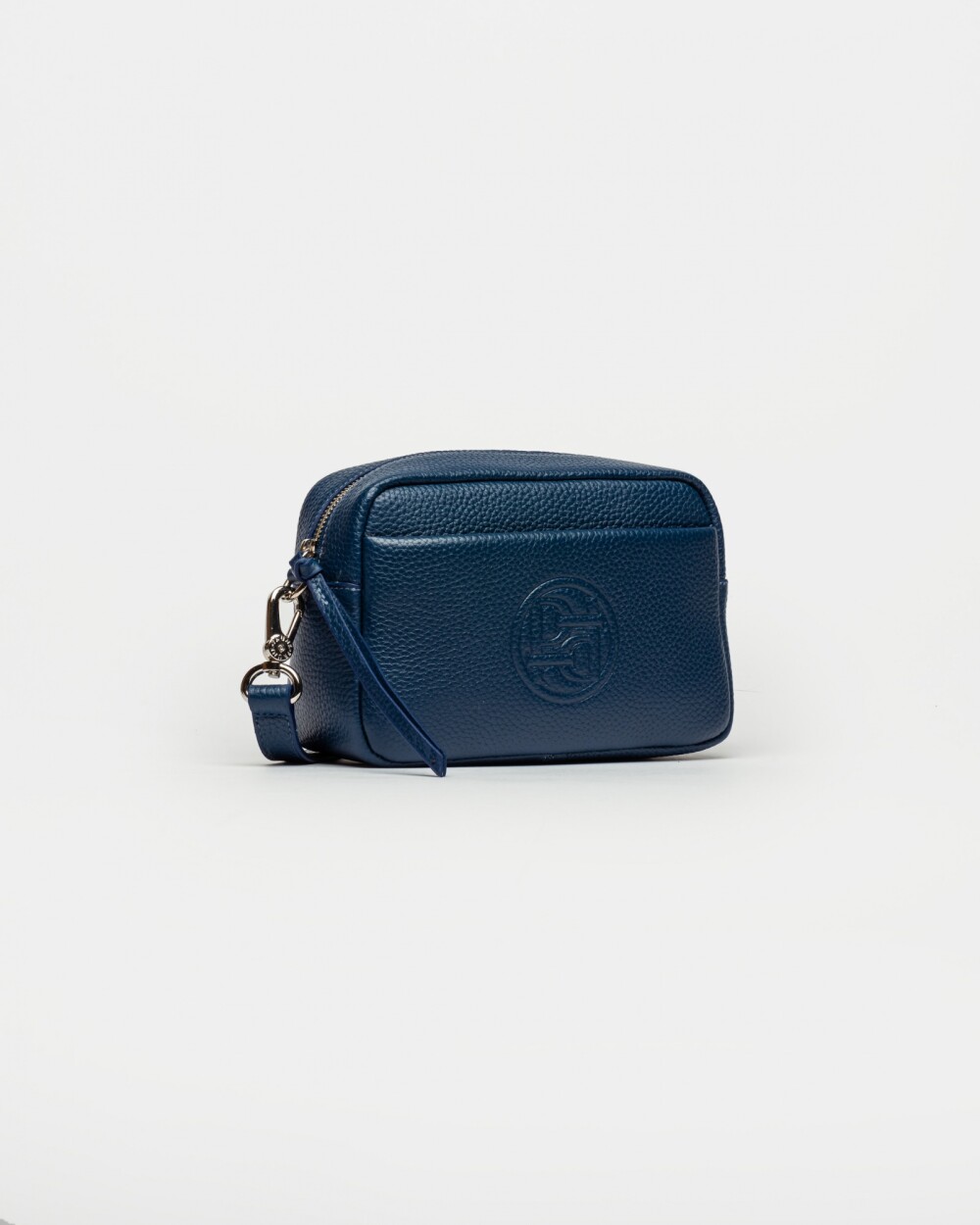 Bandolera Haze En Cuero Graneado Azul