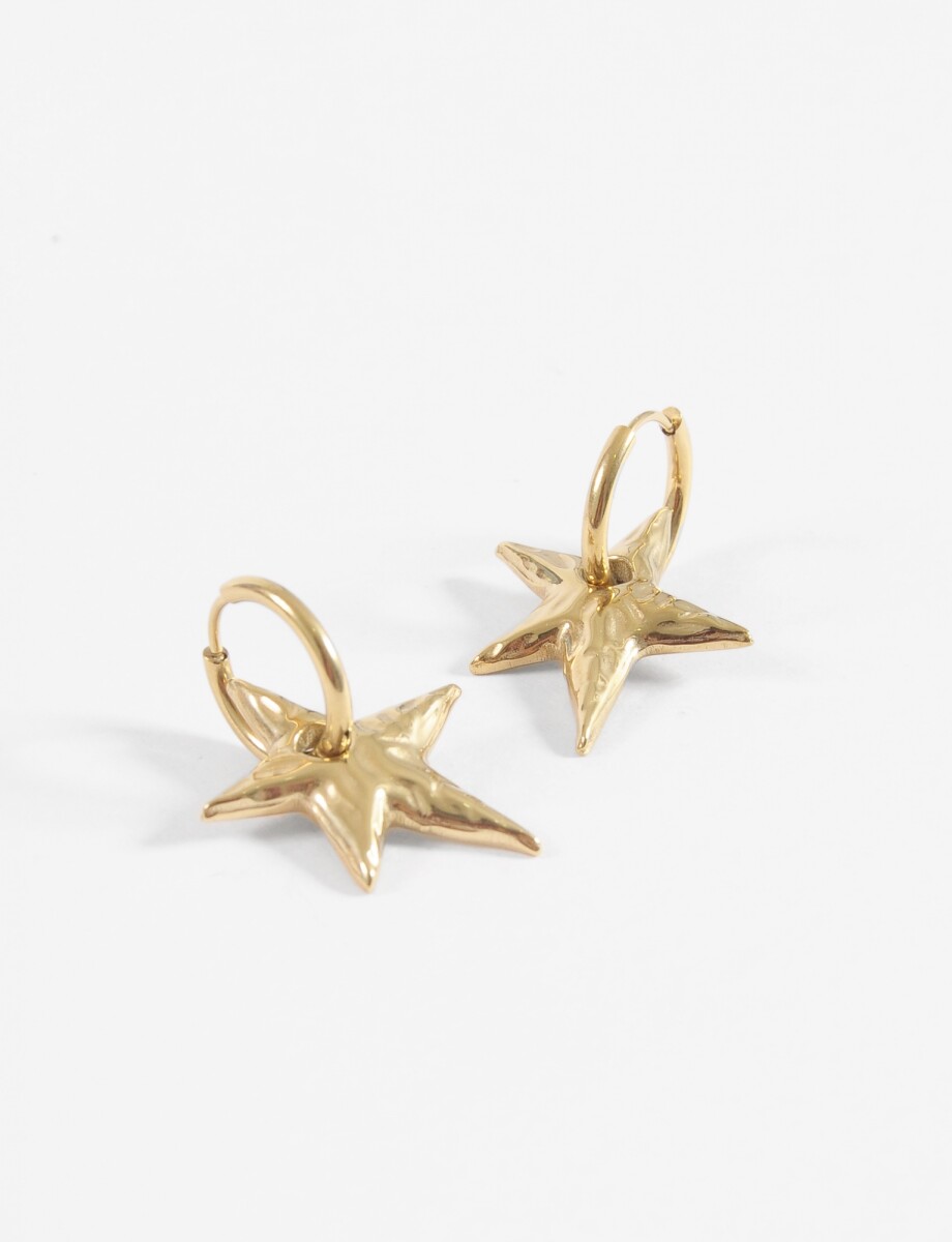 Aros estrella acero - dorado 