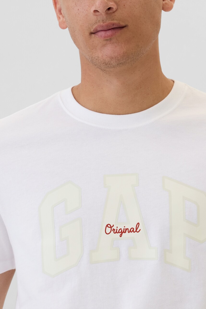 Remera Logo Gap Manga Corta Hombre Optic White 1