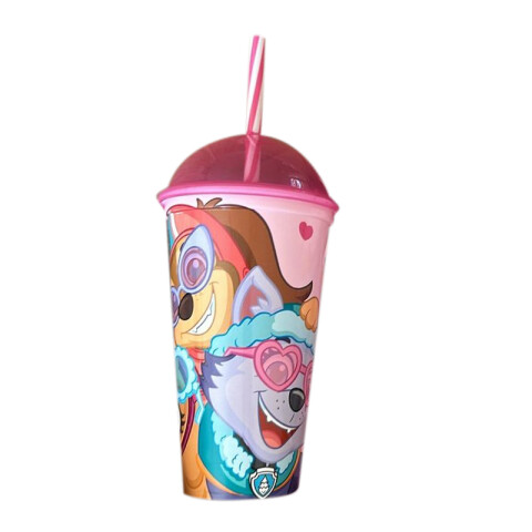 Vaso Plástico Milk Shake con Pajita Paw Patrol 500 ml The Mighty Movie