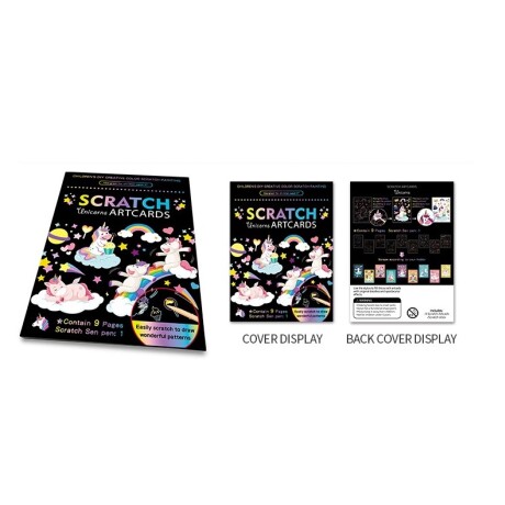 Hojas Papel Scratch Unicornio 001