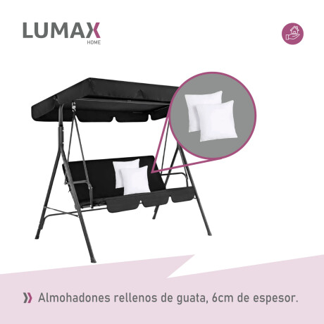 Hamaca Jardín Lumax con Toldo Hierro Exterior Negro