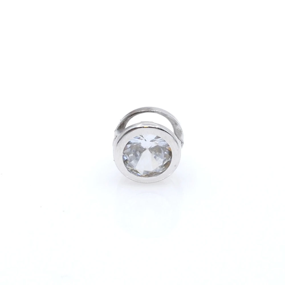 Dije En Oro Blanco 18K Y Zirconia Dije En Oro Blanco 18K Y Zirconia