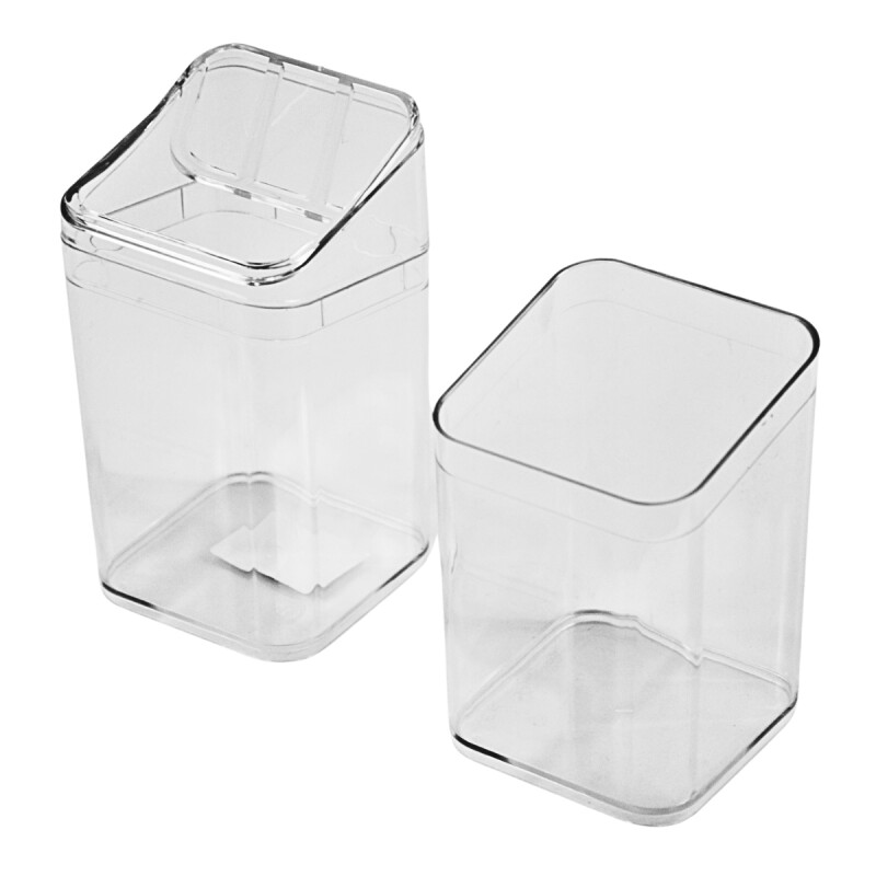 Set de baño, porta cepillo y organizador de mesada TRANSPARENTE