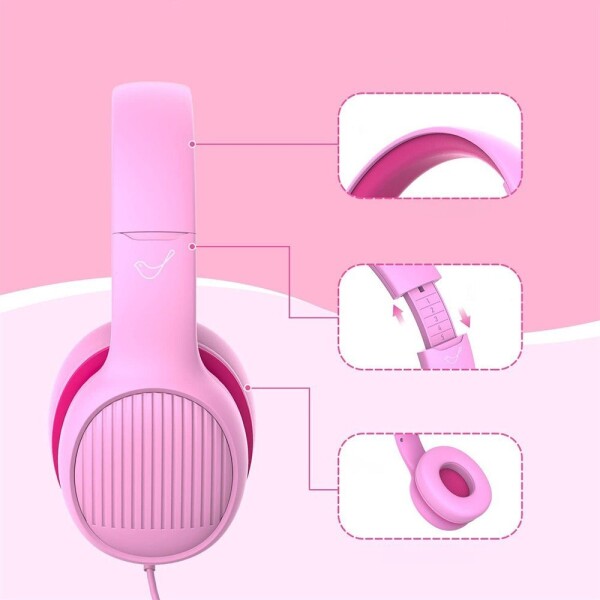 Auriculares Infantil Cableado Gorsun Regulables Calidad Variante Color Rosa