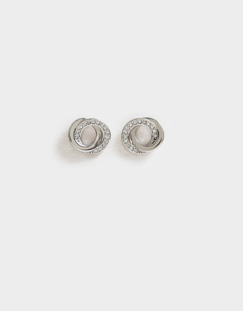 Aros Pasantes Bañado En Oro Blanco 
