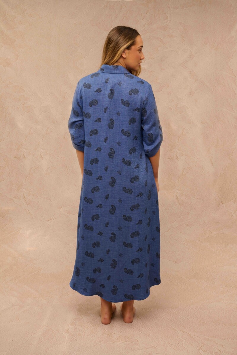 VESTIDO MILDA ESTAMPADO AZUL VESTIDO MILDA ESTAMPADO AZUL