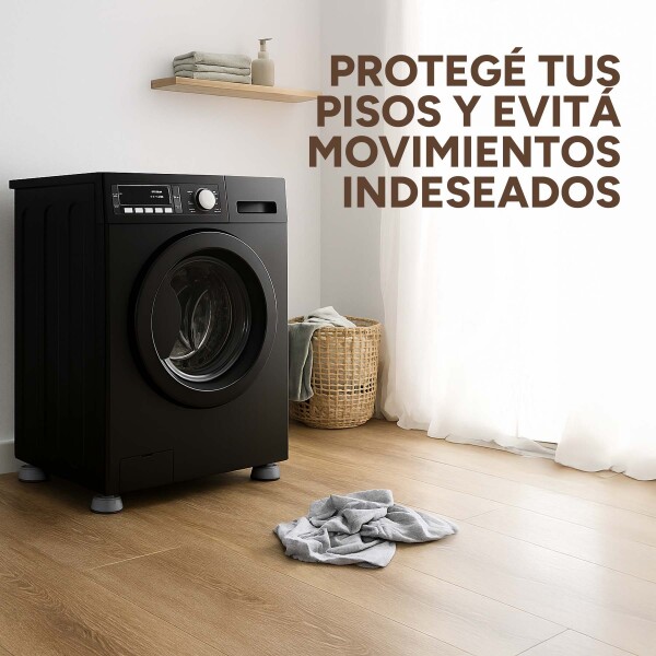 Set X4 Soportes Goma Antideslizante P/ Lavarropas Secarropa Variante Gris Grande