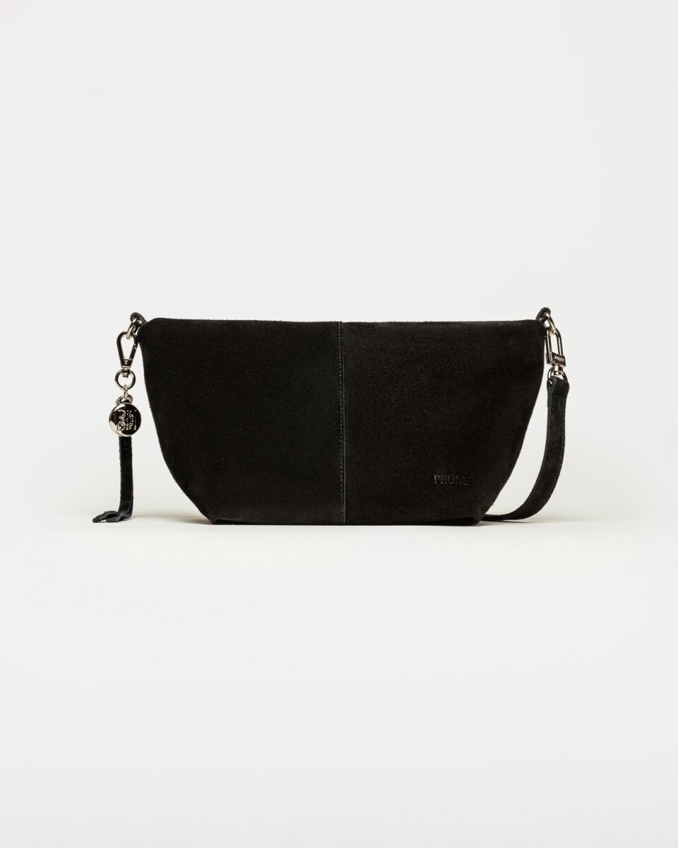 Bandolera The Flapper en cuero gamuza - Negro 