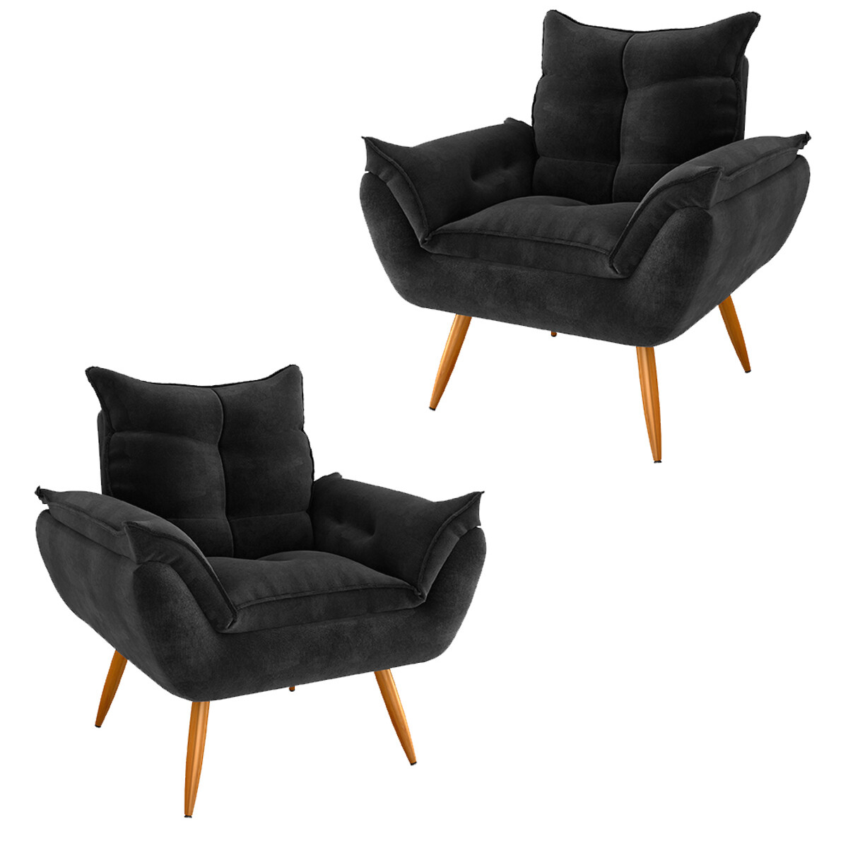 PROMO: Sillón Poltrona Turin 2 unidades - Negro 